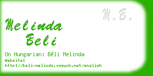melinda beli business card
